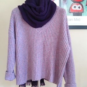 Oversized NWOT Astr The Label Speckled V-Neck Sweater